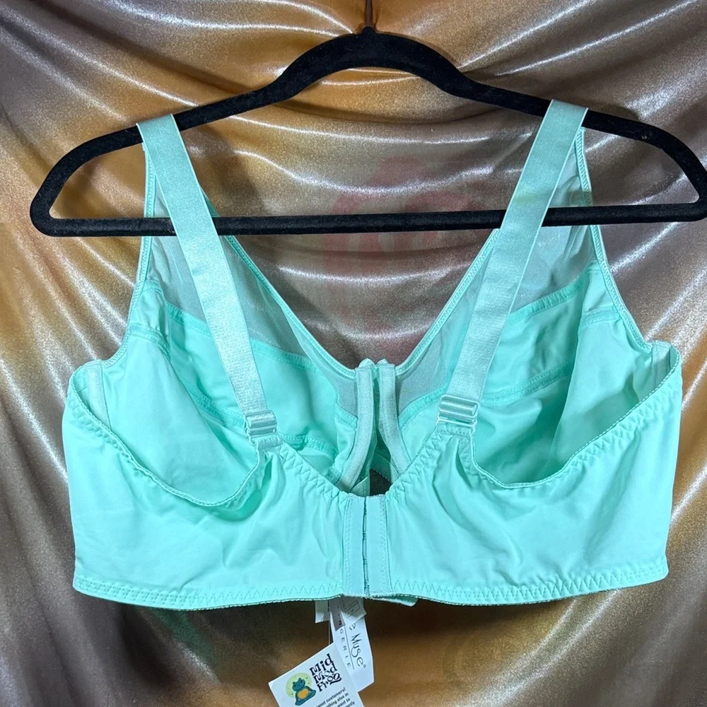 Full Coverage‎ Lace Underwire Bra in Mint green 48C. D2